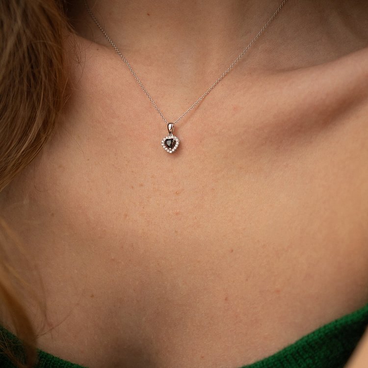 Золоте кольє "Сердечко" з діамантами колб0097di від ювелірного магазину Онікс - 3