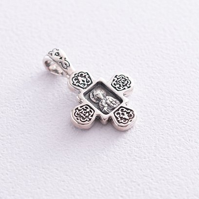 Православный серебряный крест с чернением 132480