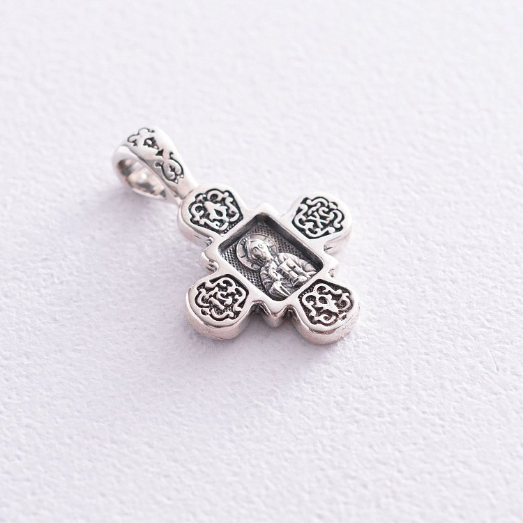 Православный серебряный крест с чернением 132480 от ювелирного магазина Оникс