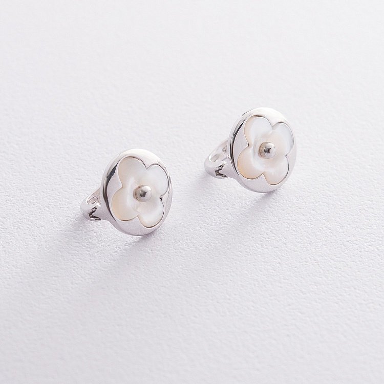 Серебряные серьги "Клевер" 122631 от ювелирного магазина Оникс