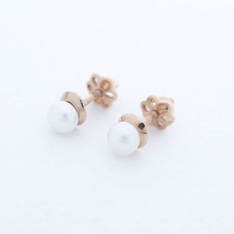 Золоті сережки-пусети (культ. прісн. перли) с02455 від ювелірного магазину Онікс - 3