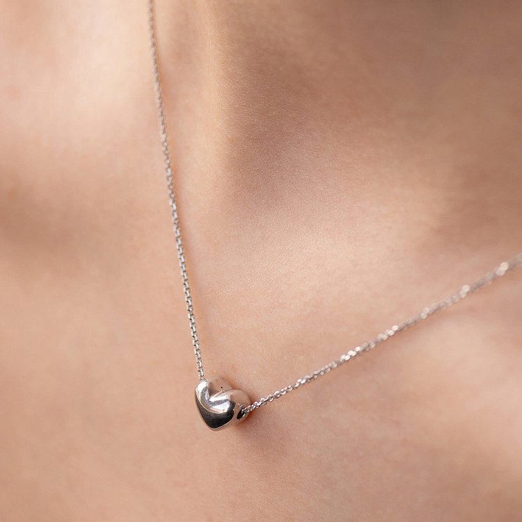 Золотое колье с сердечком кол01322 от ювелирного магазина Оникс - 9