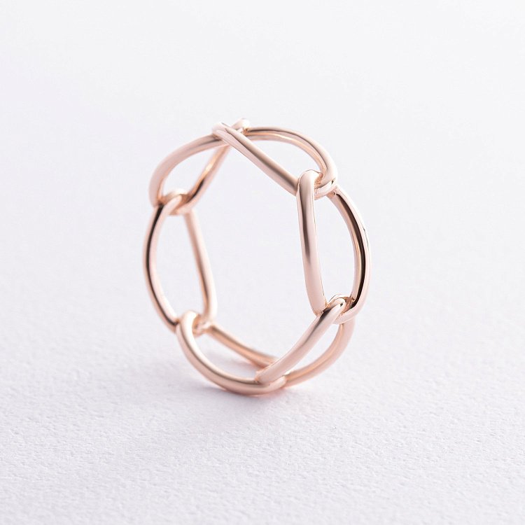 Кольцо "Цепочка" в красном золоте к07530 от ювелирного магазина Оникс