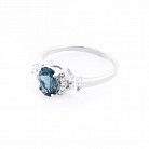 Помолвочное кольцо (топаз "Лондон голубой", фианиты) 111485 от ювелирного магазина Оникс - 1