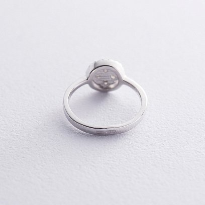 Серебряное кольцо "Клевер" с фианитами 112259 №3