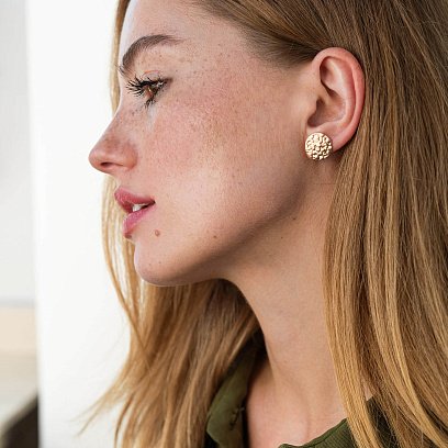 Сережки - пусети "Теона" у червоному золоті с07799 №3