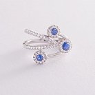 Золотое кольцо с синими сапфирами и бриллиантами к684 от ювелирного магазина Оникс