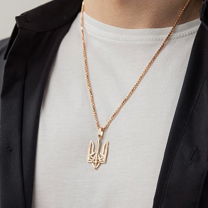 Підвіска "Герб України - Тризуб" у червоному золоті п03721 №8