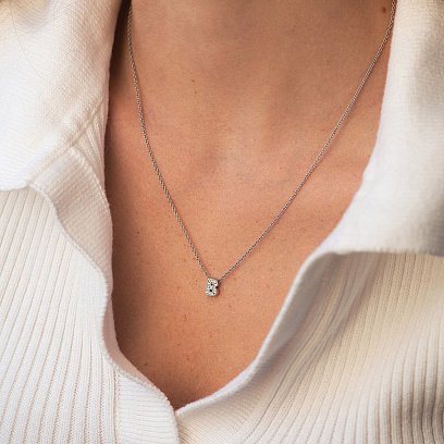 Серебряное колье с буквой "В" с фианитами 1103 В №6