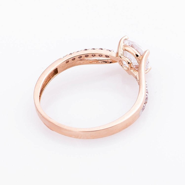 Помолвочное кольцо с фианитами к05041 от ювелирного магазина Оникс - 1