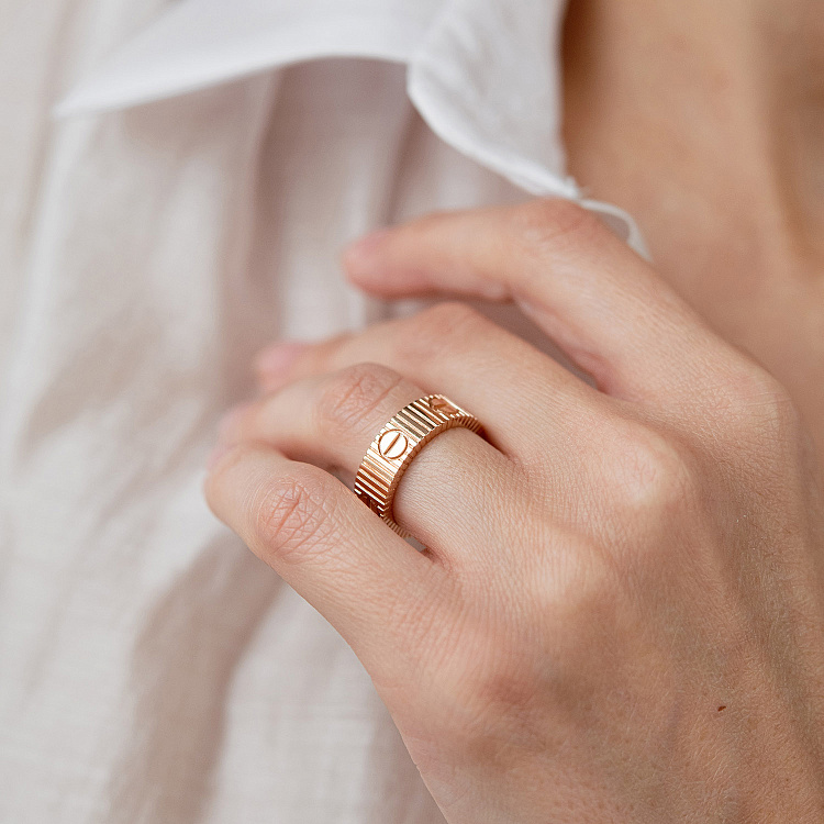 Каблучка "Love" у червоному золоті к08422 від ювелірного магазину Онікс - 5