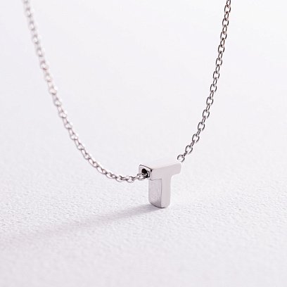 Серебряное колье с буквой "Т" 1105 Т №3