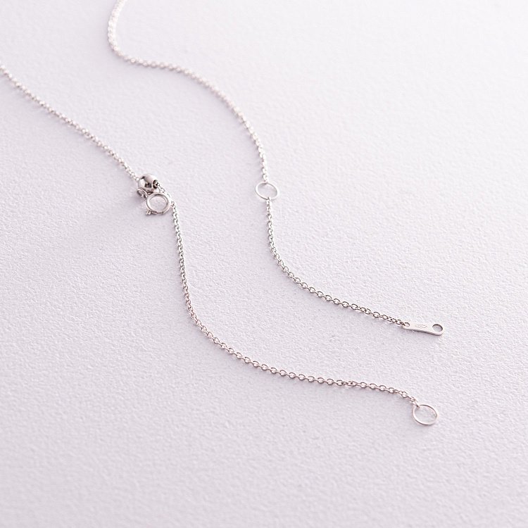 Золотое колье "Сердечко" с бриллиантами и сапфирами колб0090са от ювелирного магазина Оникс - 4