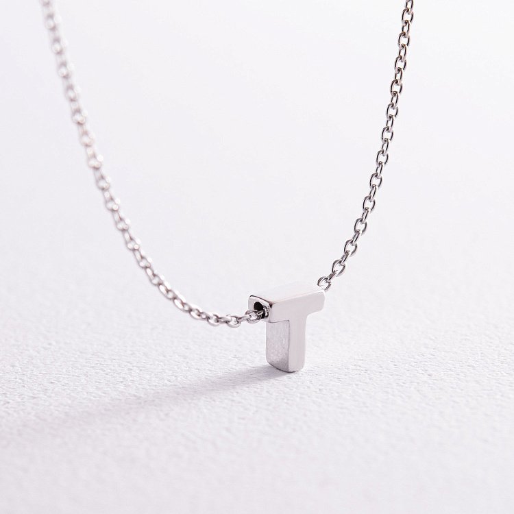 Серебряное колье с буквой "Т" 1105 Т от ювелирного магазина Оникс - 2