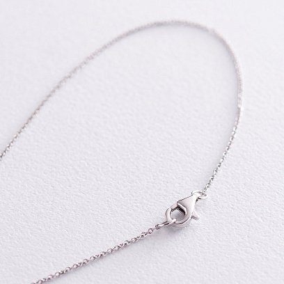 Золотое колье "Клевер" (бриллианты, сапфиры) N00135mi №3