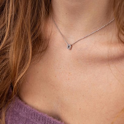 Серебряное колье с буквой "D" с фианитами 1103 D №2