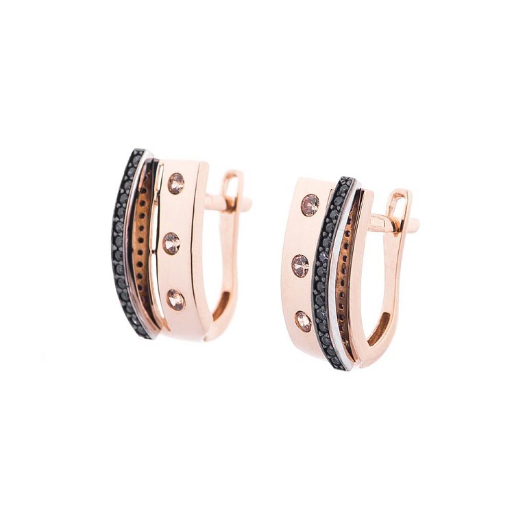 Золотые серьги на английской застежке с05210 от ювелирного магазина Оникс