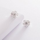 Золоті сережки - пусети "Квіточки" з діамантами сб0313di от ювелирного магазина Оникс