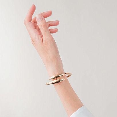 Жорсткий браслет "Rosemarie" у жовтому золоті б05600 №2