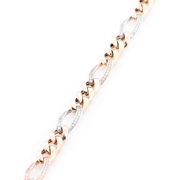 Женский золотой браслет с фианитами б01622 от ювелирного магазина Оникс - 1