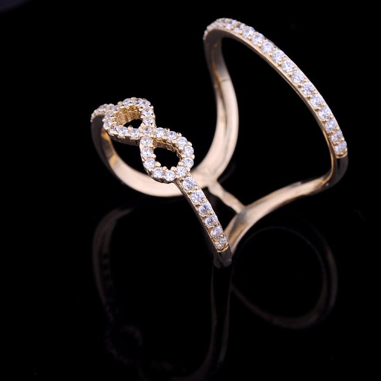 Золотое женское кольцо "Бесконечность" к03286 от ювелирного магазина Оникс - 5