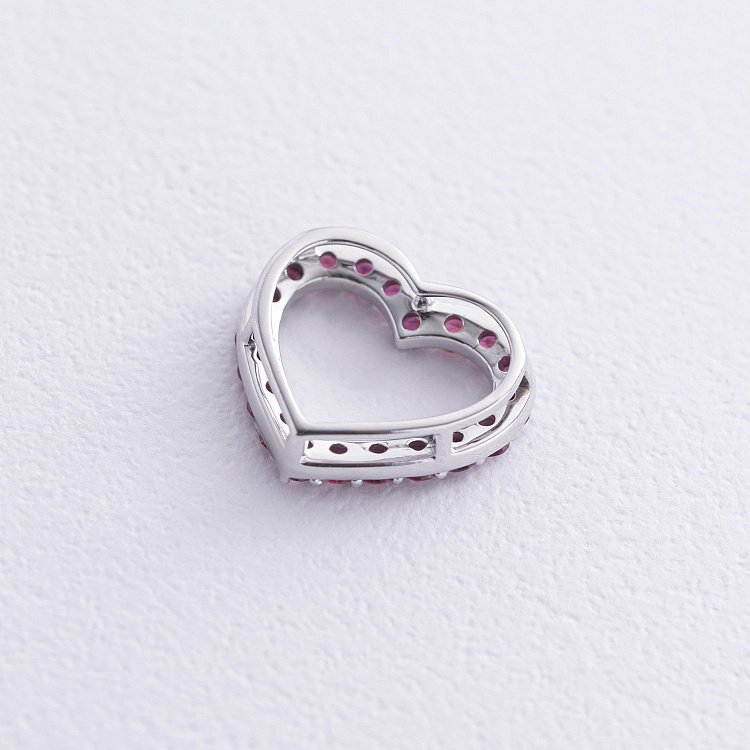 Золотой кулон "Сердечко" с рубинами пб0321nl от ювелирного магазина Оникс - 2