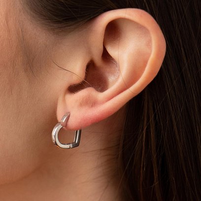 Серебряные серьги "Сердечки" OR111510 №4