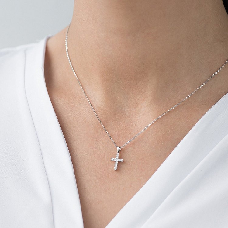 Золотий хрестик (діамант) пб0186ri від ювелірного магазину Онікс