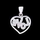 Серебряная подвеска "Сердце" с фианитами 132245 от ювелирного магазина Оникс - 2