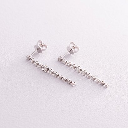 Золотые серьги - пусеты с бриллиантами сб0431ca