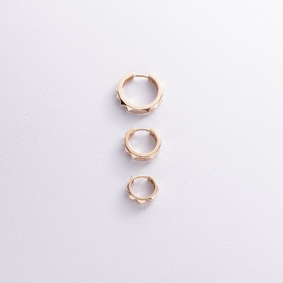 Сережки - кільця "Eloise" у жовтому золоті с08952 №3