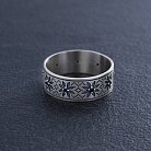 Серебряное кольцо "Вышиванка" (черные фианиты) 1113ч от ювелирного магазина Оникс - 4