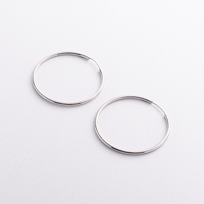 Серьги - кольца в серебре 123522 №2