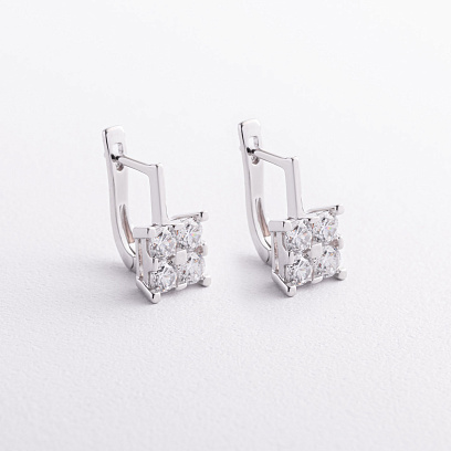 Серебряные серьги "Irene" с фианитами 123547