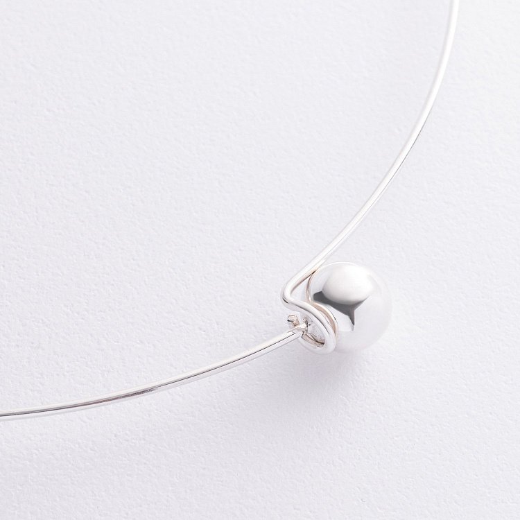 Кольє - чокер "Adele" у сріблі з кулькою (10 мм) 181328 від ювелірного магазину Онікс - 2