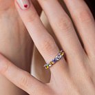 Золотое кольцо с разноцветными сапфирами кб0490gl от ювелирного магазина Оникс - 3