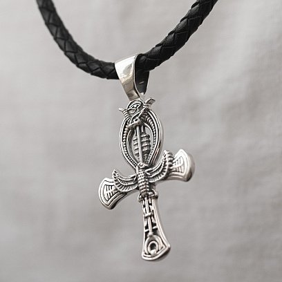 Срібний кулон "Єгипетський хрест Анкх. Жезл Озіріс - символ вічного життя" 133111 №4