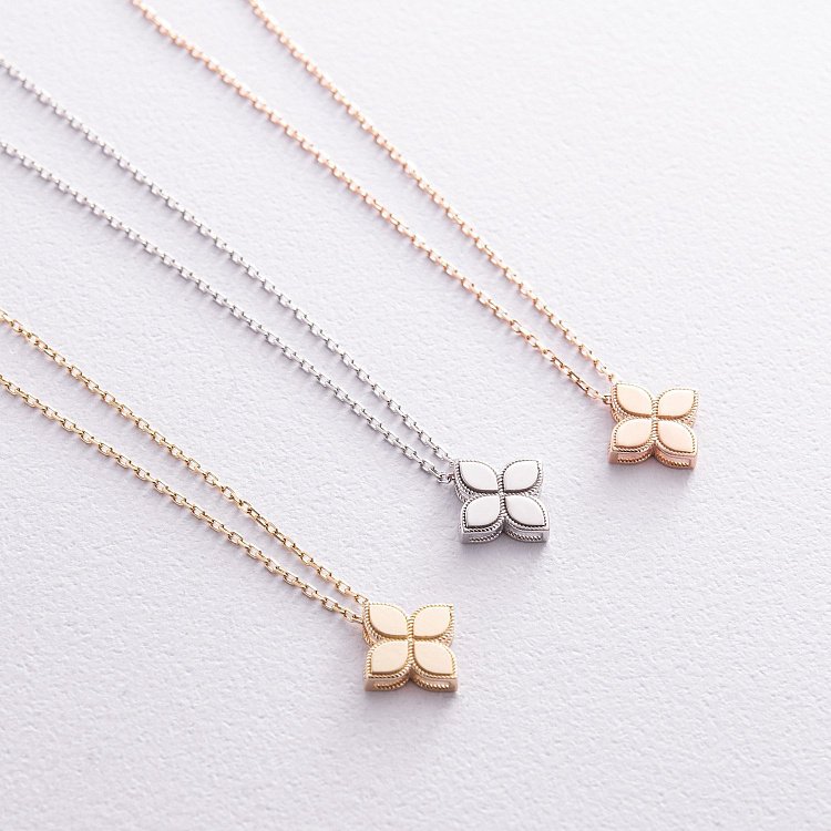 Колье "Клевер" в желтом золоте кол02437 от ювелирного магазина Оникс - 5