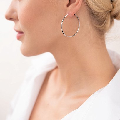 Серьги - кольца в серебре (4.0 см) 122943 №3