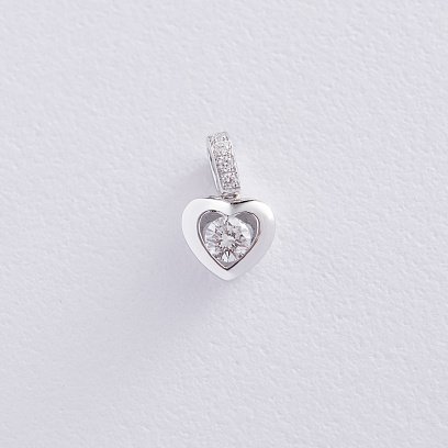 Золотой кулон с сердечком (бриллиант) пб0152lg №3