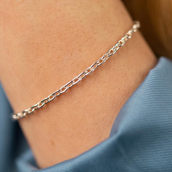 Серебряный браслет (якорное плетение) бс20224 №4