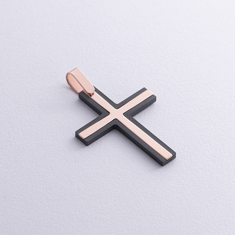 Крест из красного золота (циркон) 503-00007 от ювелирного магазина Оникс