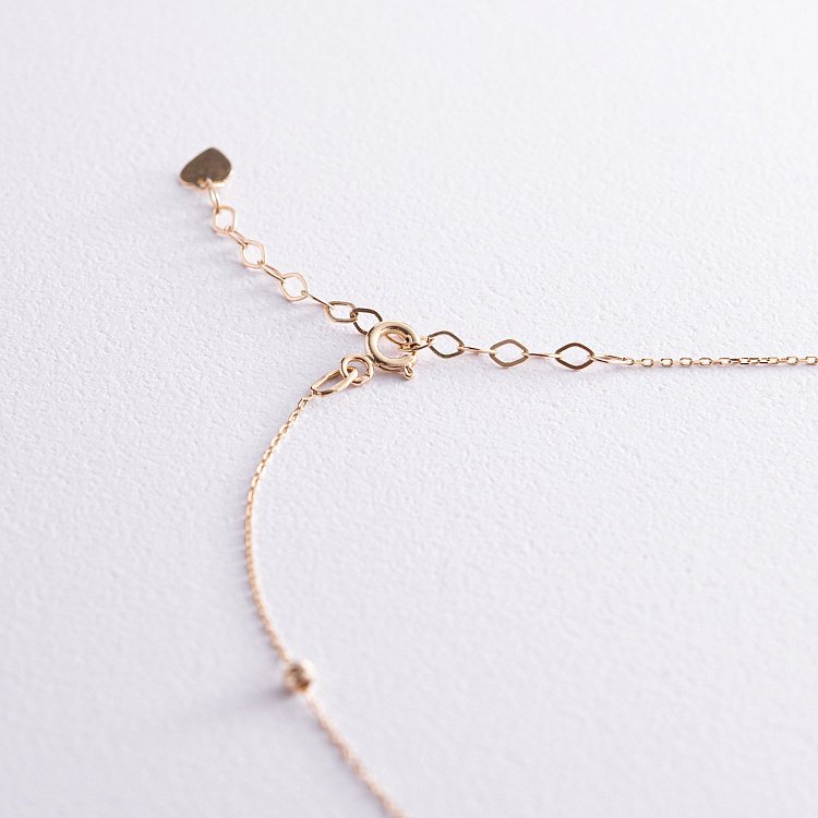 Кольє "Сердечки" з чорними фіанітами (жовте золото) кол02271 від ювелірного магазину Онікс - 4