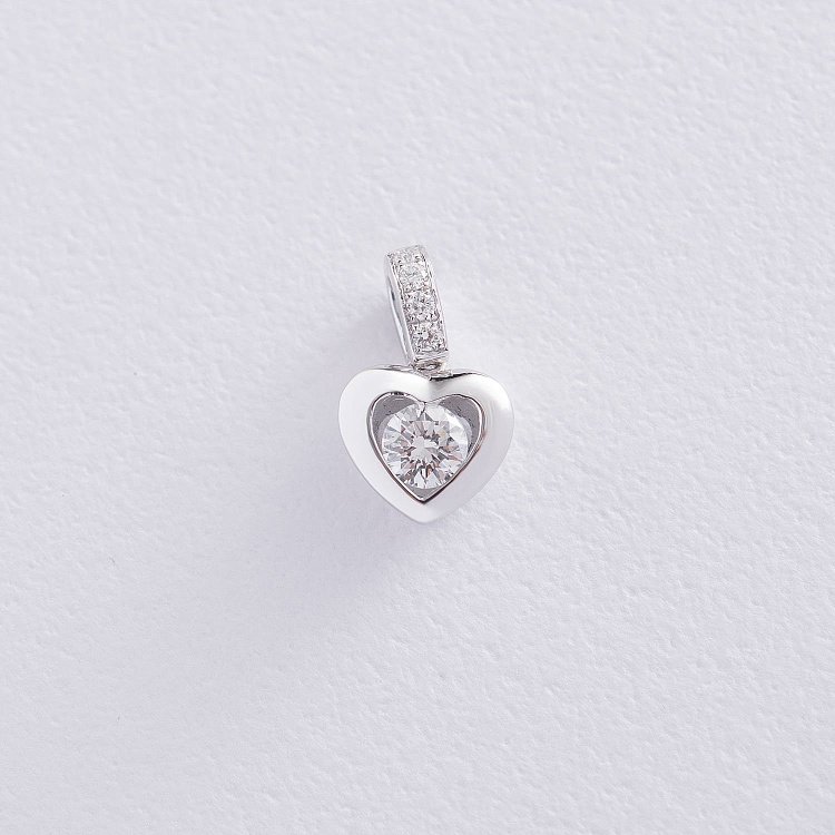 Золотой кулон с сердечком (бриллиант) пб0152lg от ювелирного магазина Оникс - 2