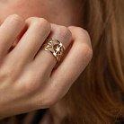 Широкое кольцо "Дженна" в желтом золоте к07332 от ювелирного магазина Оникс - 1