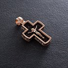 Чоловічий православний хрест "Розп'яття" з ебенового дерева та золота п00225 от ювелирного магазина Оникс - 5