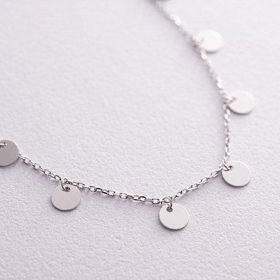 Браслет "Монетки" у білому золоті б05253 №3