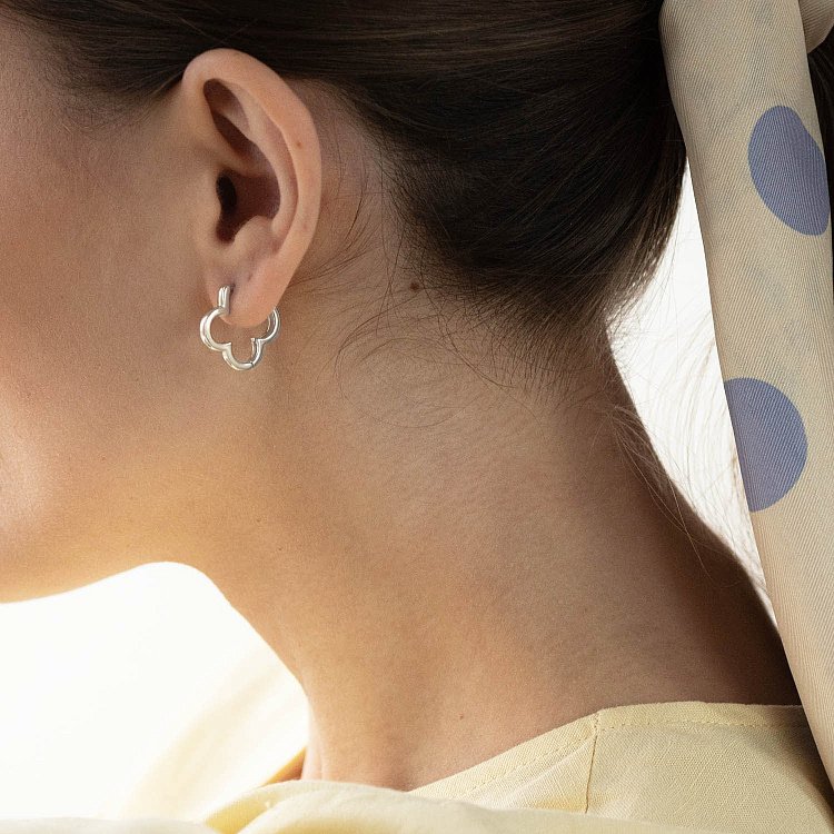 Сережки "Конюшина" в сріблі 122755 від ювелірного магазину Онікс - 14