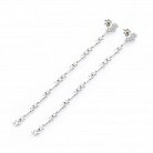 Срібні сережки з фіанітами "Падаюча зірка" 122157 от ювелирного магазина Оникс