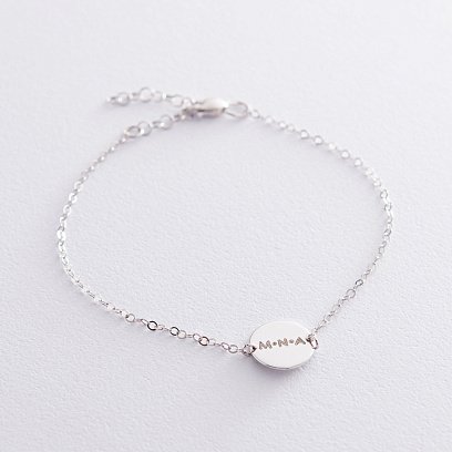 Срібний браслет "Улюблені букви" з гравіюванням 2091б №7